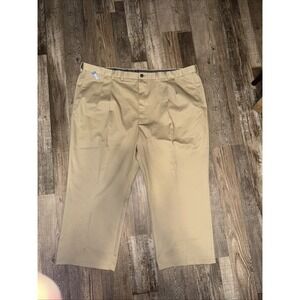 Haggar Big/Tall Premium No Iron-Expandable Waist Khaki Pleated Pant 50x 30 NWT